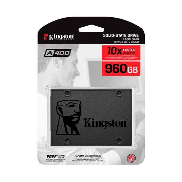HD INTERNO SOLIDO 960GB KINGSTON A400 2.5 PULG SATA III 500MB/S / 450MB/S SA400S37/960GB NEGRO