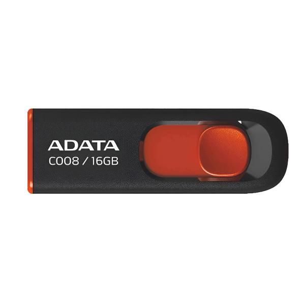 MEMORIA USB 16GB ADATA  AC00 USB-A 2.0 AC008-16G-RKD NEGRO / ROJO