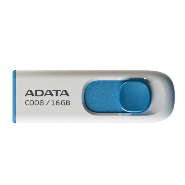 MEMORIA USB 16GB ADATA  AC008 USB-A 2.0 AC008-16G-RWE BLANCO / AZUL