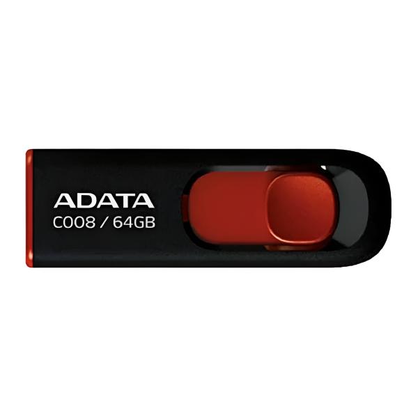 MEMORIA USB 64GB ADATA AC008 USB-A 2.0 AC008-64G-RKD NEGRO / ROJO