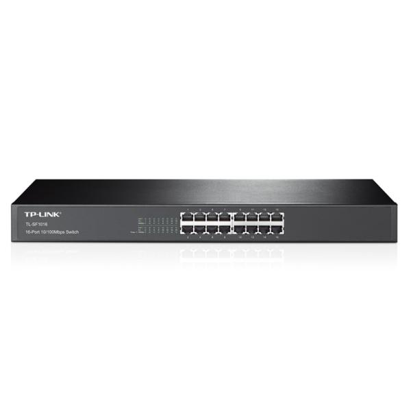 SWITCH TP LINK TL-SF1016 16 PUERTOS FAST ETHERNET 10/100 MBPS NO ADMINISTRABLE NEGRO