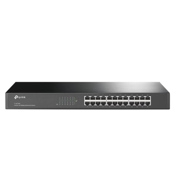 SWITCH TP LINK TL SF1024 24 PUERTOS FAST ETHERNET 10/100 MBPS NO ADMINISTRABLE NEGRO