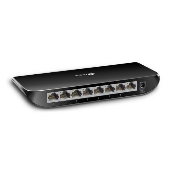 SWITCH TP LINK TL-SG1008D 8 PUERTOS GIGABIT 10/100/1000 MBPS NO ADMINISTRABLE NEGRO