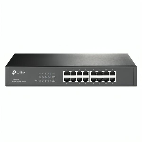 SWITCH TP LINK TL-SG1016D 16 PUERTOS GIGABIT 10/100/1000 MBPS NO ADMINISTRABLE NEGRO