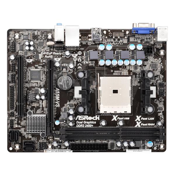 TARJETA MADRE ASROCK A55M-VS FM1 MICRO ATX DDR3 NEGRO