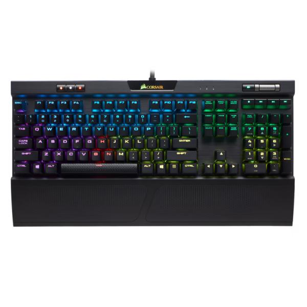 TECLADO GAMING RGB CORSAIR K70 MK.2 RAPIDFIRE MEC&Aacute;NICO AL&Aacute;MBRICO USB ESPA&Ntilde;OL SWITCH ROJO CH-9109014-SP NEGRO