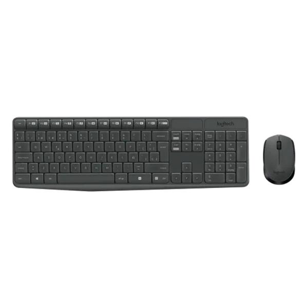 TECLADO Y MOUSE LOGITECH MK235 MEMBRANA INALÁMBRICO 2.4 GHZ ESPAÑOL 920-007901 NEGRO