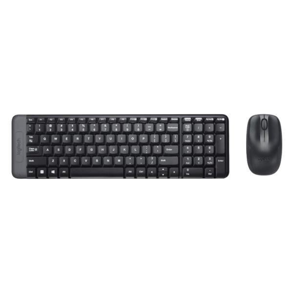 TECLADO Y MOUSE LOGITECH MK220 MEMBRANA INALÁMBRICO 2.4 GHZ ESPAÑOL 920-004430 NEGRO