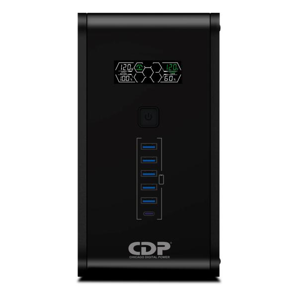 UPS CDP R-SMART2010 2000VA 1200W UPS LINEA INTERACTIVA 120VAC AVR 10 TOMAS LCD USB NEGRO