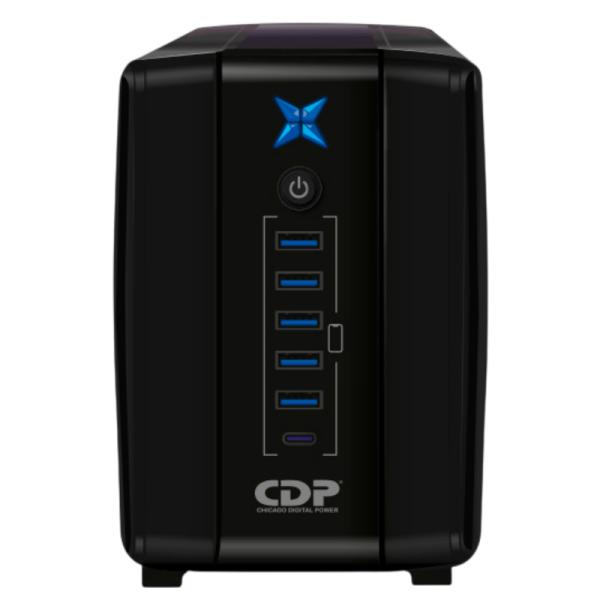 UPS CDP R-UPR1008 1000VA 500W UPS LINEA INTERACTIVA 120VAC AVR 8 TOMAS NEGRO