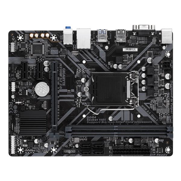 TARJETA MADRE GIGABYTE H310M S2 LGA1151 MICRO-ATX DDR4 NEGRO