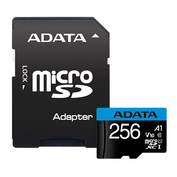 MEMORIA MICRO SDXC 256GB ADATA AUSDX256GUICL10A1-RA CLASE 10 100/25MB/S PARA DISPOSITIVOS MOVILES CÁMARAS DIGITALES