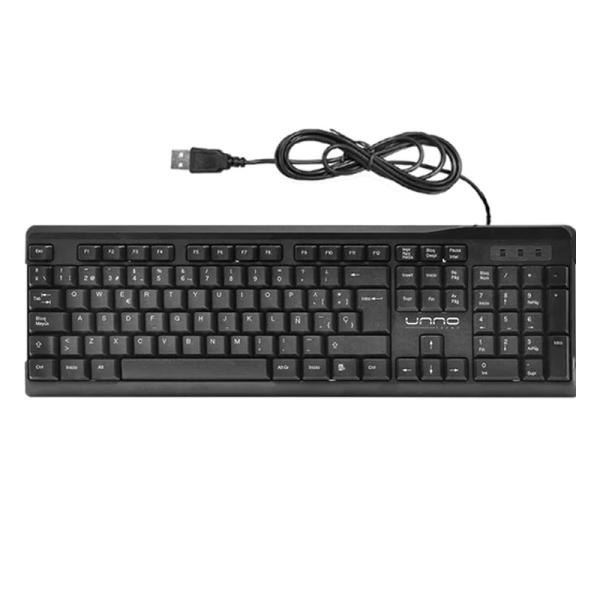 TECLADO UNNO TEKNO KLASS MEMBRANA AL&Aacute;MBRICO USB ESPA&Ntilde;OL KB6701BK NEGRO