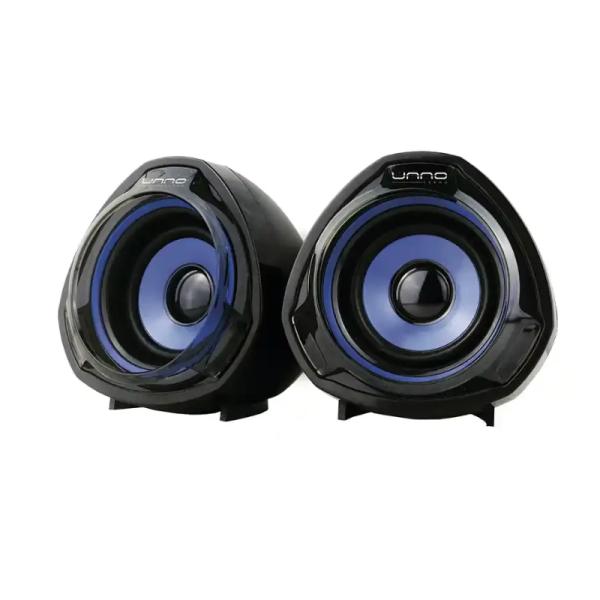 PARLANTE UNNO TEKNO THUNDER SP9023 10W CABLEADO 3.5MM / USB NEGRO / AZUL