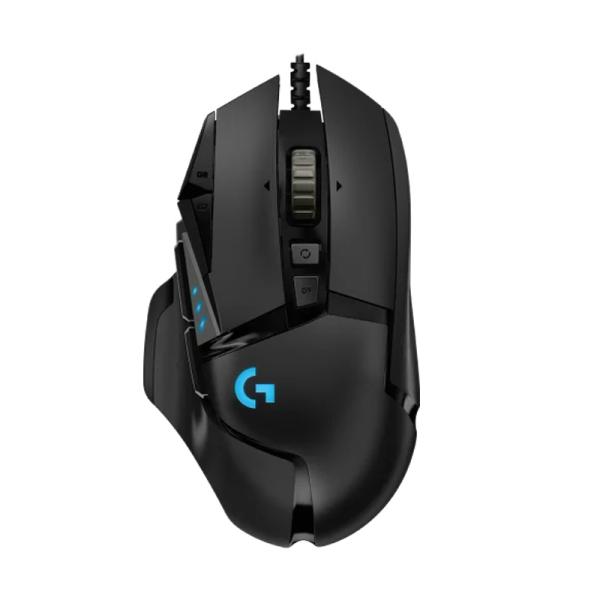 MOUSE GAMING RGB LOGITECH G502 HERO ALÁMBRICO USB 25600 DPI  910-005469 NEGRO