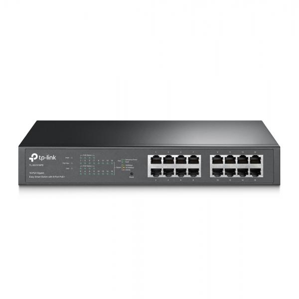 SWITCH TP LINK TL-SG1016PE 16 PUERTOS GIGABIT SMART POE 10/100/1000 MBPS ADMINISTRABLE NEGRO