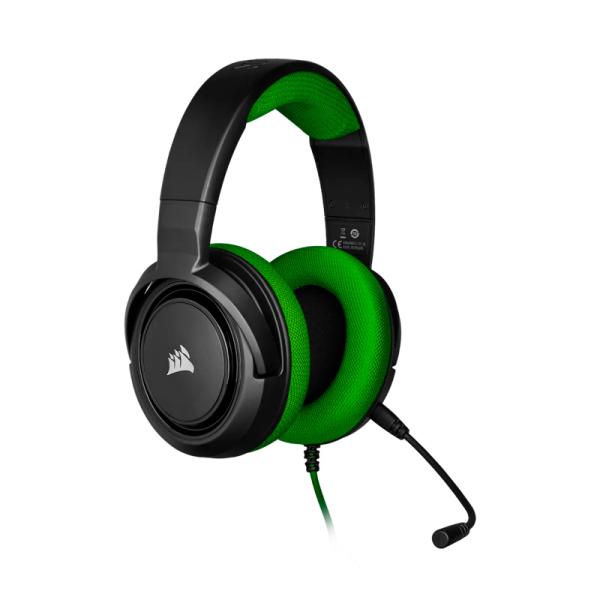 HEADSET GAMING CORSAIR HS35 STEREO AL&Aacute;MBRICO 3.5MM  CA-9011197-NA VERDE
