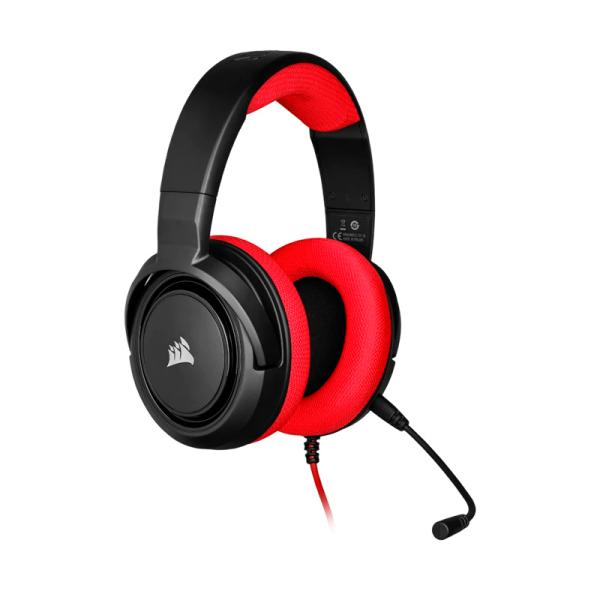 HEADSET GAMING CORSAIR HS35 STEREO AL&Aacute;MBRICO 3.5MM CA-9011198-NA ROJO