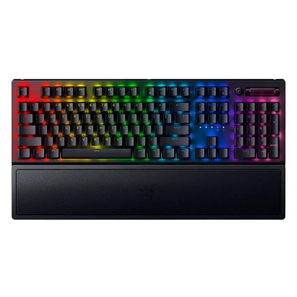 TECLADO GAMING RGB RAZER BLACKWIDOW V3 PRO MEC&Aacute;NICO INAL&Aacute;MBRICO BLUETOOTH INGL&Eacute;S SWITCH VERDE RZ03-03530200-R3U1 NEGRO