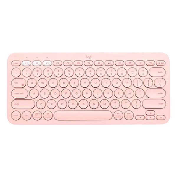 TECLADO LOGITECH K380 MEMBRANA INAL&Aacute;MBRICO BLUETOOTH ESPA&Ntilde;OL 920-009594 ROSADO