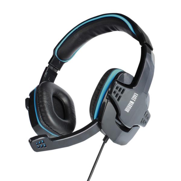 HEADSET GAMING  EAGLE WARRIOR HS-501 USB 3.5 MM CON MICROFONO FHS50100003C NEGRO / AZUL