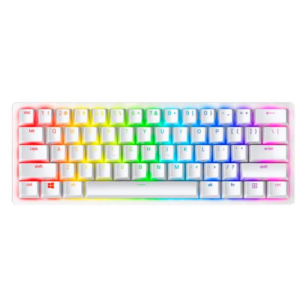 TECLADO GAMING RGB RAZER HUNTSMAN MINI MEC&Aacute;NICO AL&Aacute;MBRICO USB ESPA&Ntilde;OL SWITCH MORADO RZ03-03390300-R3M1 BLANCO