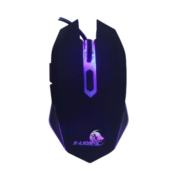 MOUSE GAMING RGB X-LION MS-200 AL&Aacute;MBRICO USB 2400 DPI NEGRO