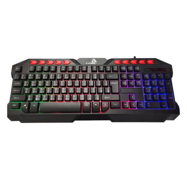 TECLADO GAMING RGB X-LION KB-240 MEMBRANA AL&Aacute;MBRICO USB ESPA&Ntilde;OL AD54750 NEGRO