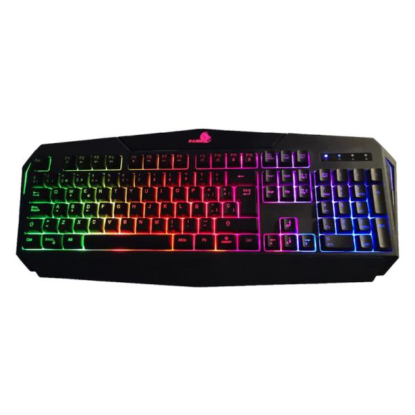 TECLADO GAMING RGB X-LION KB-210 MEMBRANA AL&Aacute;MBRICO USB ESPA&Ntilde;OL AD54751 NEGRO