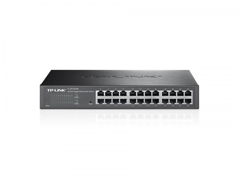 SWITCH TP LINK TL-SG1024DE 24 PUERTOS GIGABIT 10/100/1000 MBPS EASY SMART MANAGED ADMINISTRABLE NEGRO