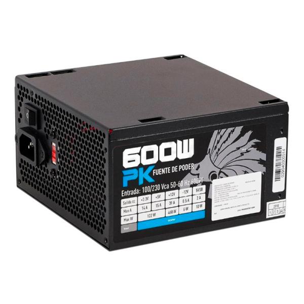 FUENTE DE PODER EAGLE WARRIOR 600W NO MODULAR ATX PK600RSF001C NEGRO