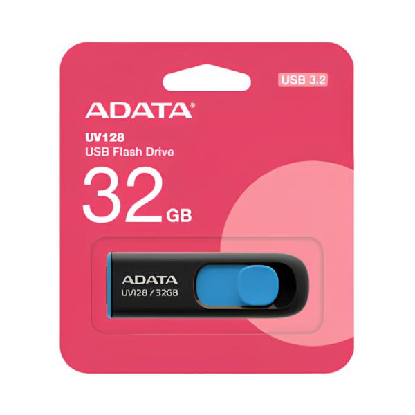 MEMORIA USB 32GB ADATA UV128 USB-A  3.2 GEN 1 AUV128-32G-RBE NEGRO / AZUL
