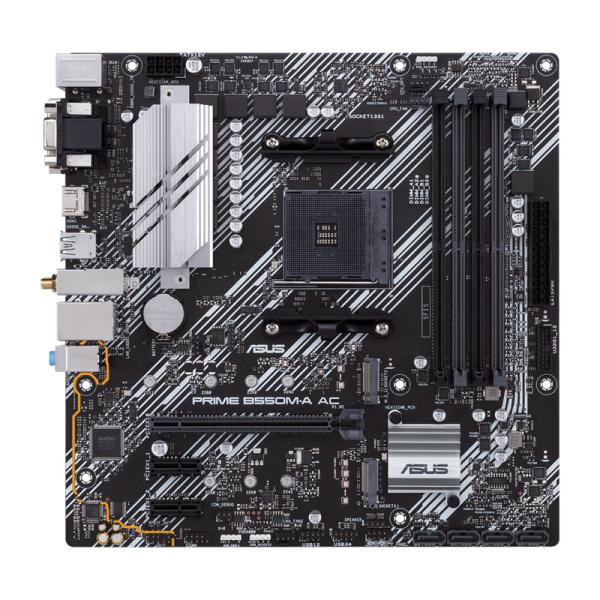 TARJETA MADRE ASUS PRIME B550M-A AC AM4 M-ATX DDR4 NEGRO / BLANCO