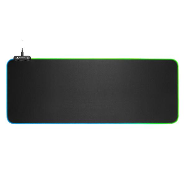 MOUSE PAD GAMING RGB SHARKOON 1337 V2 900 90X42CM TEXTIL Y GOMA 4044951029990 NEGRO