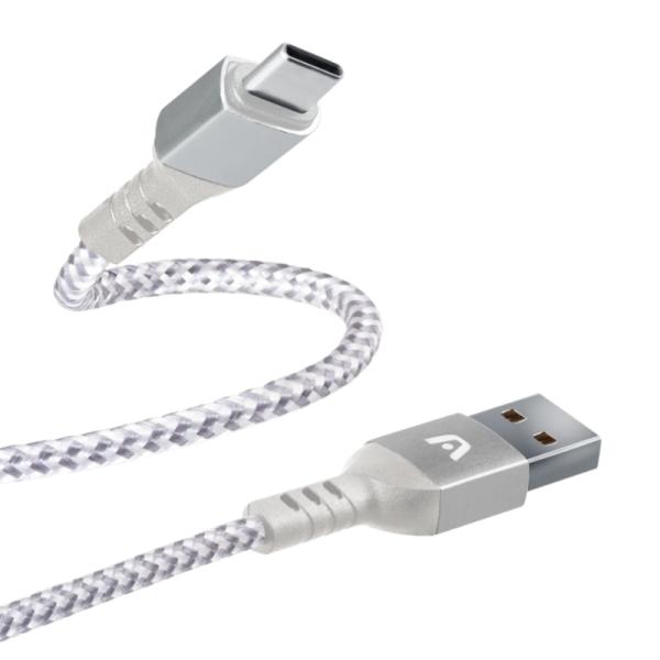 CABLE ARGOM DURA FORMA TYPE-C A USB 2.0 NYLON BRAIDED 1.8/6FT ARG-CB-0025WT BLANCO