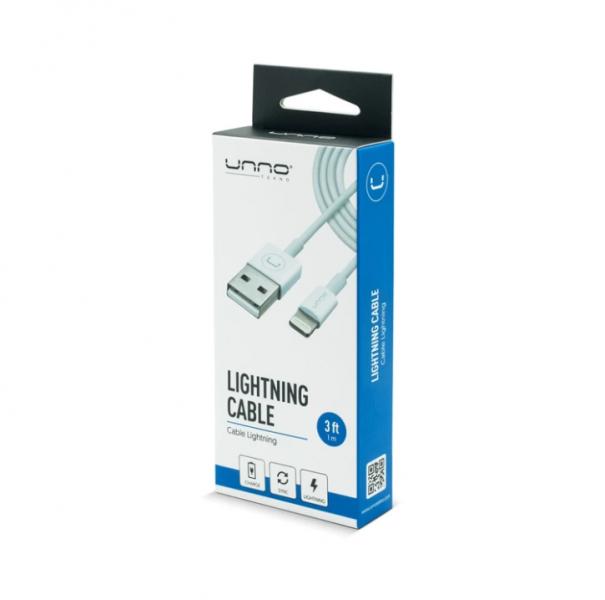 CABLE UNNO TEKNO DE IPHONE LIGHTNING USB 1.5M/5FT CB4053WT