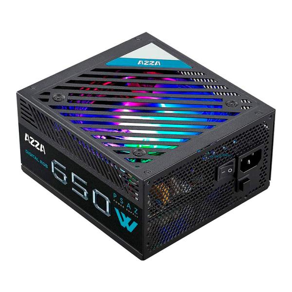 FUENTE DE PODER AZZA 650W ARGB PSU 80 PLUS BRONZE NO MODULAR ATX PSAZ-650W ARGB NEGRO