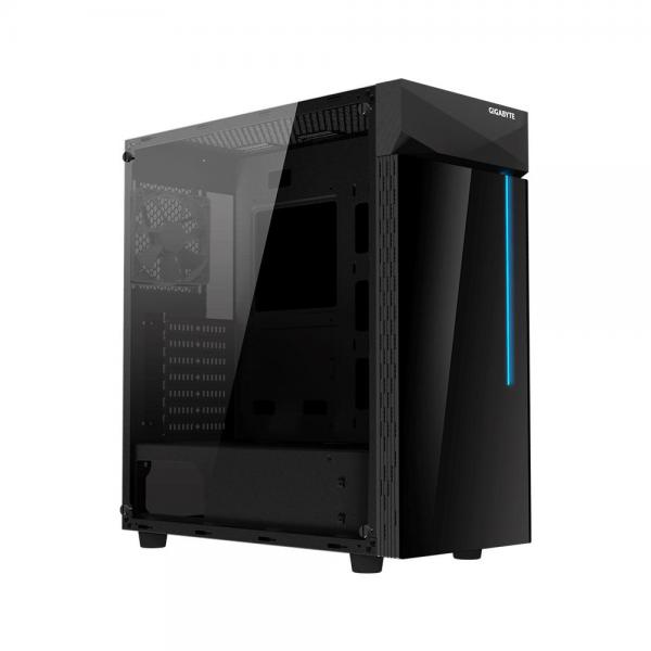 CASE GAMING RGB GIGABYTE C200 GLASS MID TOWER 1 VENTILADOR DE 120MM CON VIDRIO LATERAL Y FRONTAL ILUMINADO GB-C200G NEGRO