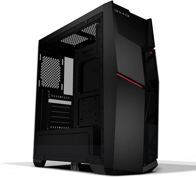 CASE AZZA 221G GOLEM MID TOWER VENTILADORES 2 DE 120MM LED ROJA CON VIDRIO LATERAL Y MALLA FRONTAL NEGRO