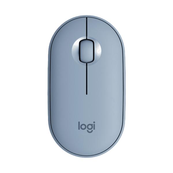MOUSE LOGITECH PEBBLE M350 INAL&Aacute;MBRICO BLUETOOTH / NANO RECEPTOR 1000 DPI 910-005773 GRIS AZULADO