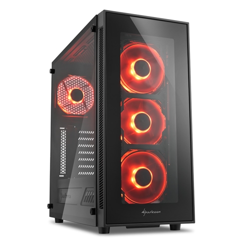 CASE GAMING RGB SHARKOON TG5 VENTILADORES 4 DE 120MM CON VIDRIO LATERAL Y FRONTAL 4044951020560 NEGRO