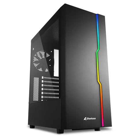 CASE GAMING RGB SHARKOON SLIDER MID TOWER VENTILADOR 1 DE 120MM CON VIDRIO LATERAL Y MALLA BK4044951029846 NEGRO