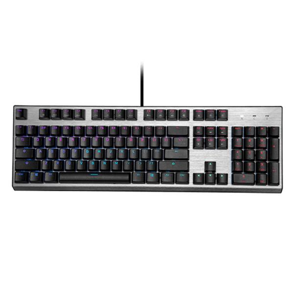 TECLADO GAMING RGB COOLER MASTER CK351 MEC&Aacute;NICO AL&Aacute;MBRICO USB INGL&Eacute;S SWITCH ROJO CK-351-SKOR1-US NEGRO / PLATEADO
