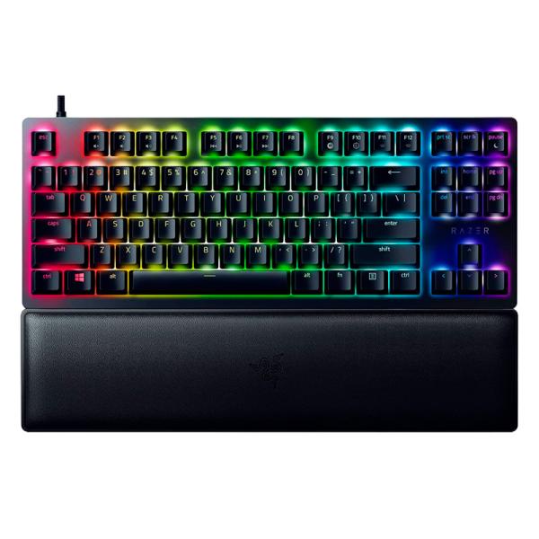 TECLADO GAMING RGB RAZER HUNTSMAN V2 TKL MEC&Aacute;NICO AL&Aacute;MBRICO USB INGL&Eacute;S SWITCH MORADO RZ03-03940400-R3U1 NEGRO