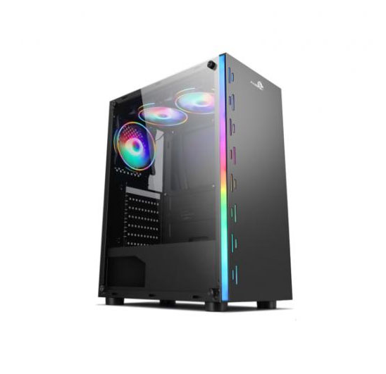 CASE GAMER X-LION KN-835 TEMPERED GLASS SIDE PANEL USB2.0*2 + USB3.0*1 + HD AUDIO + HEADSET HP-400 + MOUSE MS-150 + TECLADO KB-210 CASE COMBO PROMO