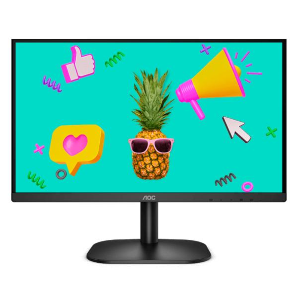 MONITOR 23.8" AOC 24B2XHM FHD 1920X1080 75 HZ VGA PLANO SLIMB07WVN1N8C