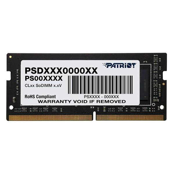 MEMORIA RAM PARA LAPTOP 8GB PATRIOT PSD48G320081S SL DDR4 3200MHZ CL22 1.2V NEGRO