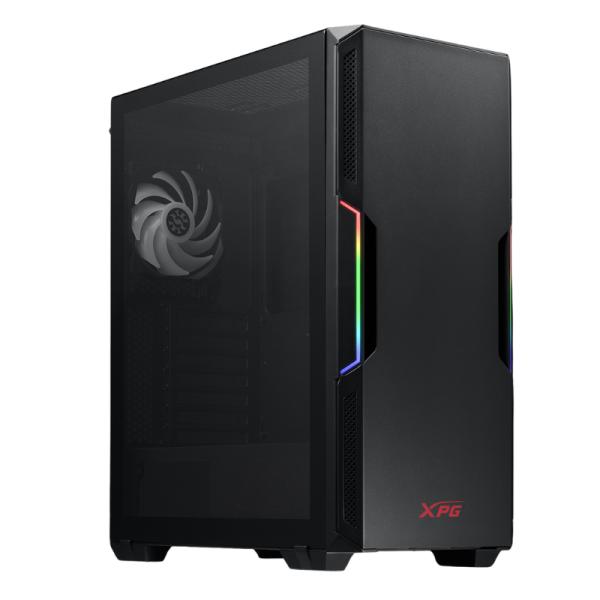 CASE GAMING ADATA XPG STARKER MID TOWER VENTILADORES 2 DE 120MM CON VIDRIO LATERAL STARKER-BKCWW NEGRO