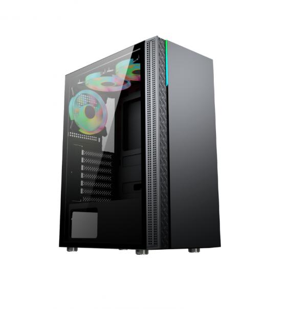 CASE GAMING  AT10 ALL TEMPERED  GLASS + 2*12CM FAN UP + 1 *12CM FAN REAR