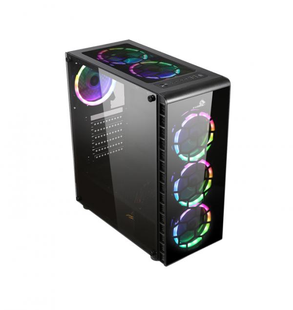 CASE GAMING  X-LION KN-810TEMPERADO FRONT Y TEMPERADO LATERAL +3 FANS FRONT PANEL